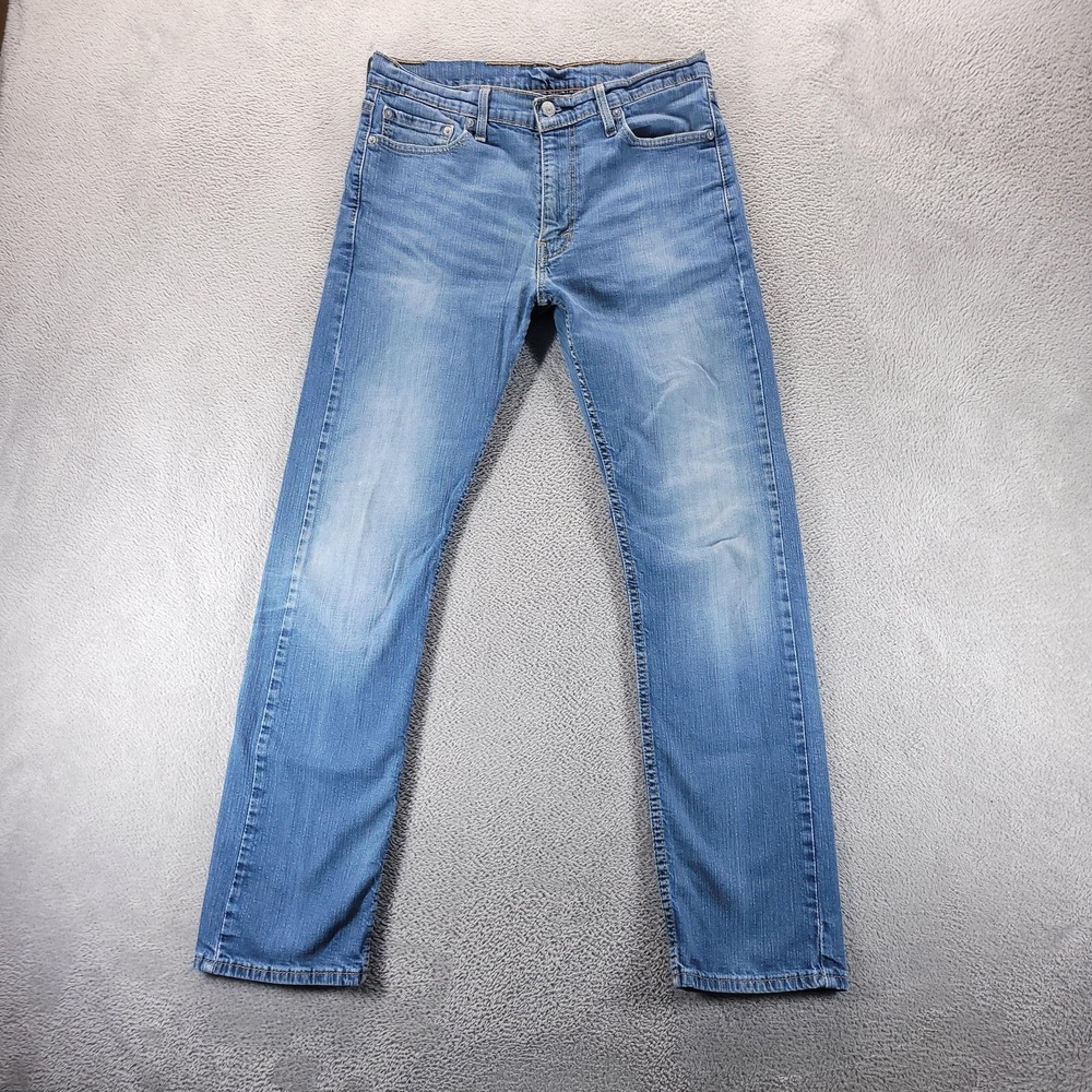 Levi's Jeans Mens 33x32 Blue 513 Slim Straight Light Wash Stretch 08513-0200